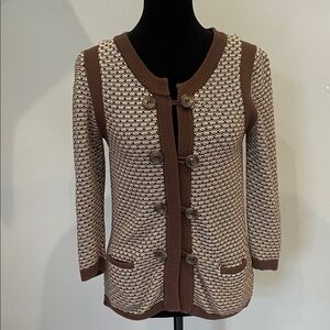 Brown Patterned Women's cardigan  Sweater chemistry brand medium